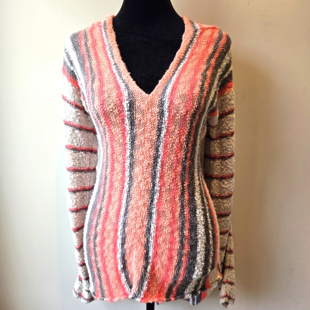 Roxy Sweater Women's Boho Hippie Knit Pullover Hooded Y2k XS
